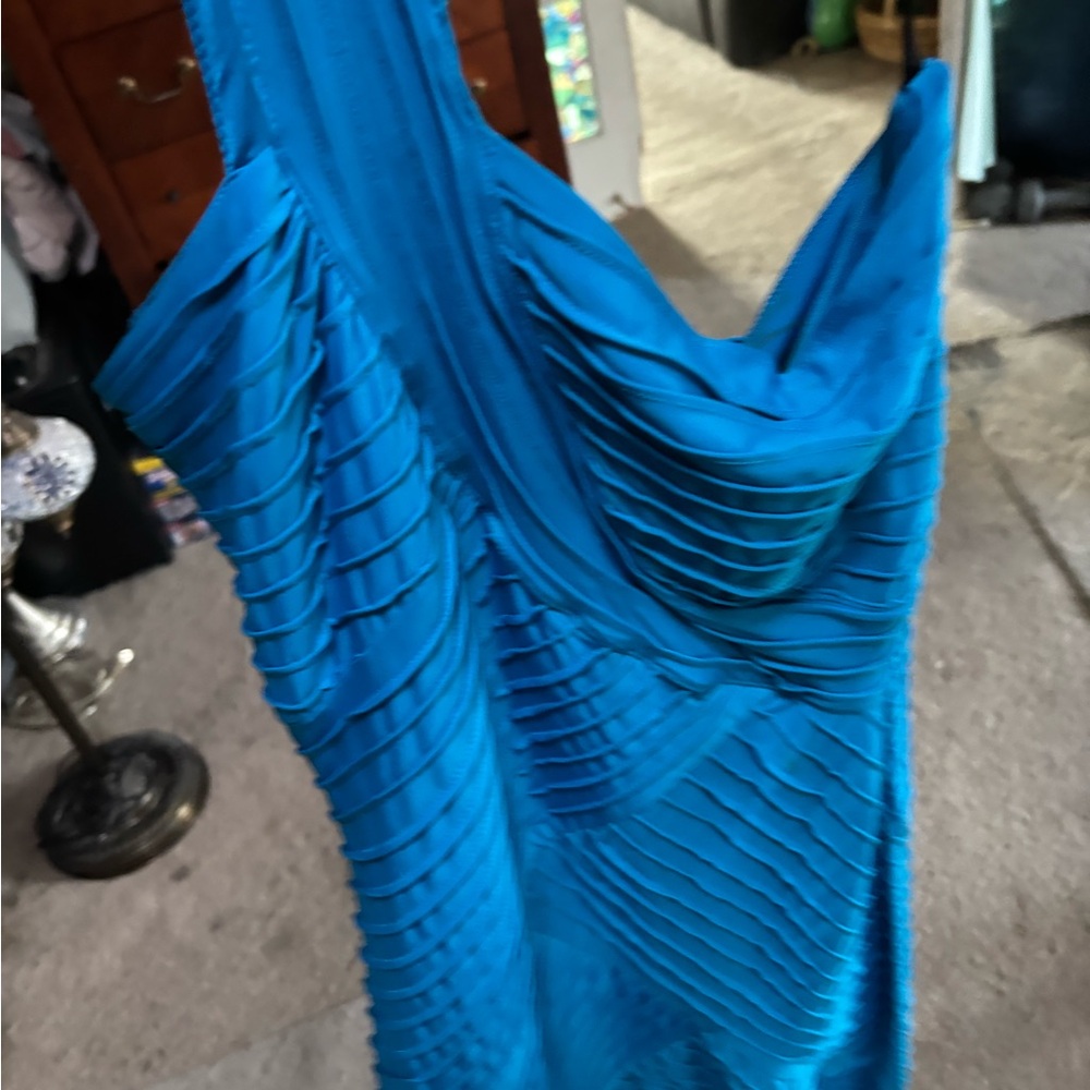 bebe Vibrant Blue One Shoulder Dress